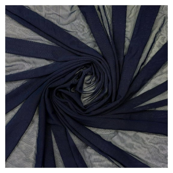 4-Way Stretch Power Mesh Fabric by The Yard - 60" Wide Nylon Spandex Sheer Net - Breathable & Stretchy Mesh Fabric for Sewing Activewear, Dresses, - Navy Blue - 8 Yards