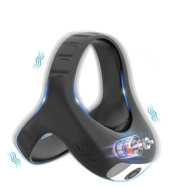 Birdsexy Silicone Vibrating Penis Ring for Erection Enhancing Sex Toys for Men Couple, Black