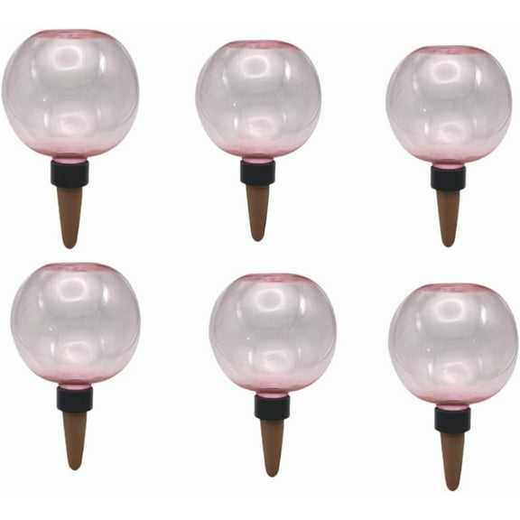 Plant Self Watering Globes, 500ML Plastic Water Bulbs Top Fill, Plant Watering Devices System, Water Spikes Stakes for Indoor (Pink)
