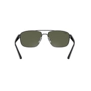 RAY-BAN RB3663 RB3663 Square-Round Shape Sunglasses Polished Gunmetal Frame | Polarized G-15 Green Lens 60mm
