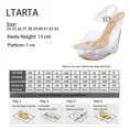 thumbnail image 2 of 2024 Wome's Crystal Sandals Wedge Party Platform Heel Sandals Slippers Transparent Shaped Crystal Shoes  Shoes LFD, 2 of 8