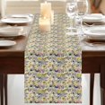 thumbnail image 3 of Table Runners 108 Inches Long Dress Scarves, Vintage Flowers Farmhouse Coffee/Dining/Kitchen Table Runner for Living Room, Spring Yellow Floral Country Leaves Blue Birds 13x108 Inch, 3 of 9