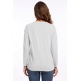 thumbnail image 4 of Camisa de vestir tipo túnica NEYOUQE para mujer, blanca, manga larga, 4 of 6