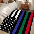 thumbnail image 5 of 4th of July Large Area Rugs for Bedroom Living Room, Soft Non Slip Carpet Bedside Rug, Blue Green Red Line American Flag Rectangular Floor Cover Kitchen Accent Rug 4'x6' for Dining Room/Office, 5 of 9
