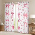 thumbnail image 2 of Manfei Girls Pink Bowknot Black Out Curtains,Love Heart Print Curtains Pack of 2 (42x63 Each),Dreamy Princess Bedroom Curtains,Microfiber Bedroom Decor, 2 of 6