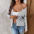 thumbnail image 6 of Bexdxz Women's Cardigan Sweater Lightweight Long Sleeve V Neck Knit Jacket for Spring Fall Layering Light Gray XL, 6 of 6