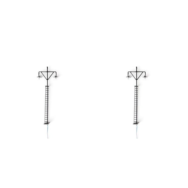 Naiovety Modelo de luz de ferrocarril al aire libre en miniatura Mini poste de luz LED escala 1: 87 lámparas de parque de jardín decoraciones para Negro (luz cálida) 2piezas Naiovety CBP495366