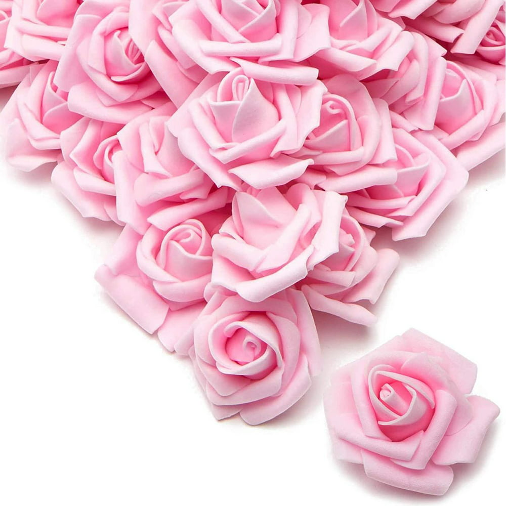 200 Pack Artificial Roses Fake Flowers Heads Bulk For Wedding And Crafts Pink 2 In Walmart