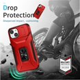 thumbnail image 5 of Funda para GANGXUN iPhone 13 - Soporte metálico, Función magnética, Rojo, 5 of 5