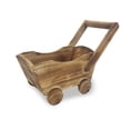 thumbnail image 2 of Hyknon Wooden Wagon Plantser Box, Garden Plants Cart with Wheels Handle, Rural Farmhouse Flower Basket, Cart Storage Basket Decor for Home Garden Outdoor Balcony Vegetables Flowers Herbs 10.2"L 6.3"H, 2 of 7