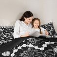 thumbnail image 4 of Manfei Lovely Letter A Twin Comforter Sets,Sweet Pearl Leopard Print Bedding Set,Black,Black Reversible,2pcs,1 Comforter and 1 Pillowcase, 4 of 7