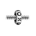 thumbnail image 2 of Bling Jewelry Womens Valentine XO Clasp Spacer Charm Bead Black Rubber Oxidized Silver for Bracelets, 2 of 3