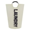 thumbnail image 1 of Cesto de ropa grande de tela Oxford de 115 l, impermeable, plegable, para lavar blanco, 1 of 7