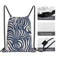 thumbnail image 5 of Leisure Draw String Mouth Backpack 16 X 14 Woven Band Durable Not Easy To Fall Off In Travel Portable Draw String Design Zebra Print Style Steelblue_3, 5 of 8
