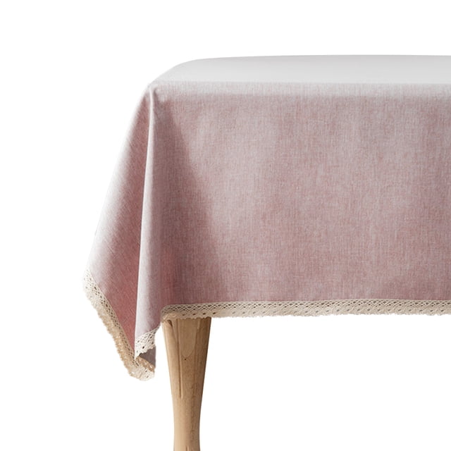 Mantel impermeable de arpillera de lino bordado con borlas - Mantel rectangular resistente a las arrugas para mesas Manteles rústicos para fiestas al aire libre Cocina