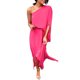 thumbnail image 1 of Gibobby Vestidos Casuales para Mujer Vestido de verano sin mangas con un hombro para mujer Vestido midi bohemio con estampado floral Vestido largo con v(Rosa caliente,G), 1 of 5
