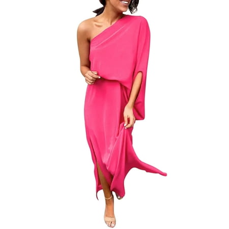 

Qufokar Fall Outfit Maternity Surplice Dress Women S Summer Sleeveless One Shoulder Dress Boho Floral Print Sed Midi Dress Tiered Ruffle Long Maxi Dress