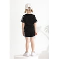 thumbnail image 4 of Happy Town Toddler Baby Girl Summer Outfits Short Sleeve T-Shirt + Shorts Girls Two-Piece Clothes Set, 4 of 8