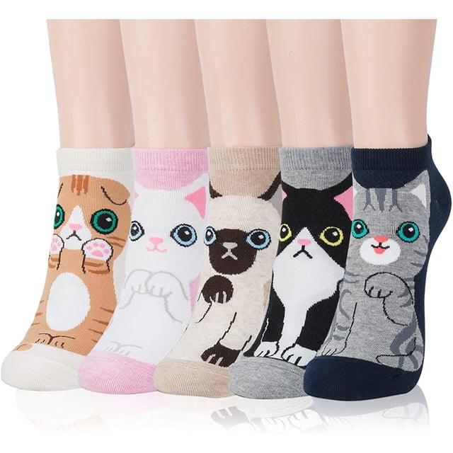 Calcetines Ficarrico Calcetines tobilleros bonitos para mujer 5 pares