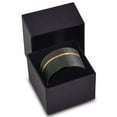 thumbnail image 3 of P. Manoukian Tungsten Wedding Band Ring 12mm for Men Women Black & 18K Yellow Gold Plated Pipe Cut Brushed Polished Lifetime Guarantee Size 12, 3 of 4