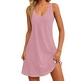 thumbnail image 2 of Zorckvet Womens Dresses V Neck Trendy with Pockets Loose Solid Color Fashion Dress for Women Sleeveless, 2 of 6
