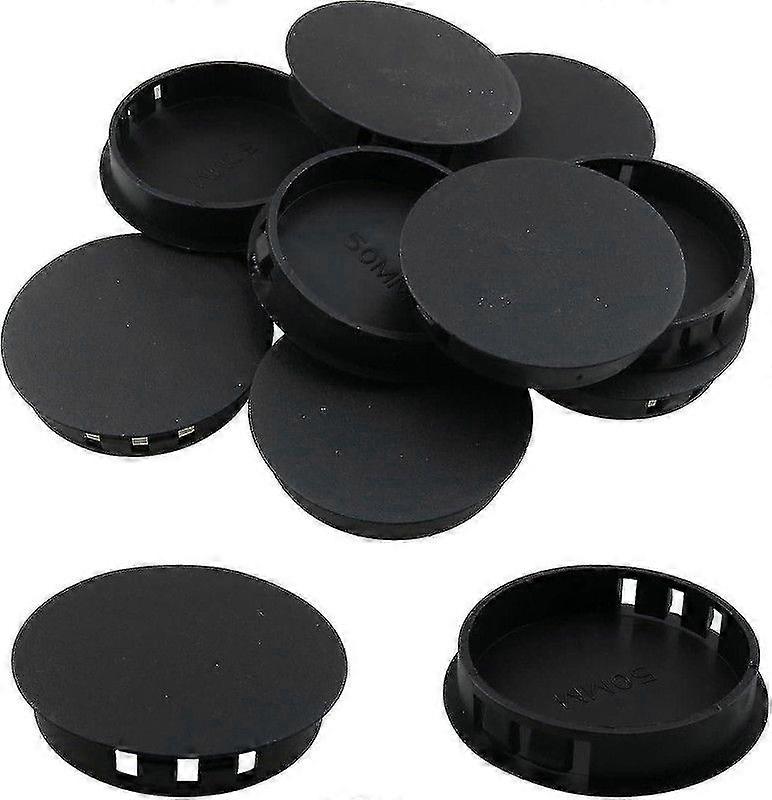 10pcs Black Hole Plugs 50mm/2" Plastic Round Flush Type Snap In Locking Hole Tube Blanking End Caps Sx