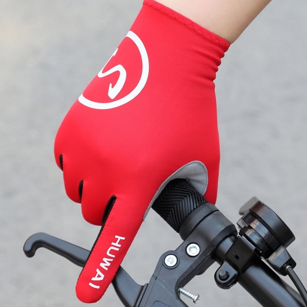 Guantes de bicicleta de dedo completo Guantes de equitación antideslizantes para deportes de verano (Rojo M) Sywqhk Accesorios para bicicletas