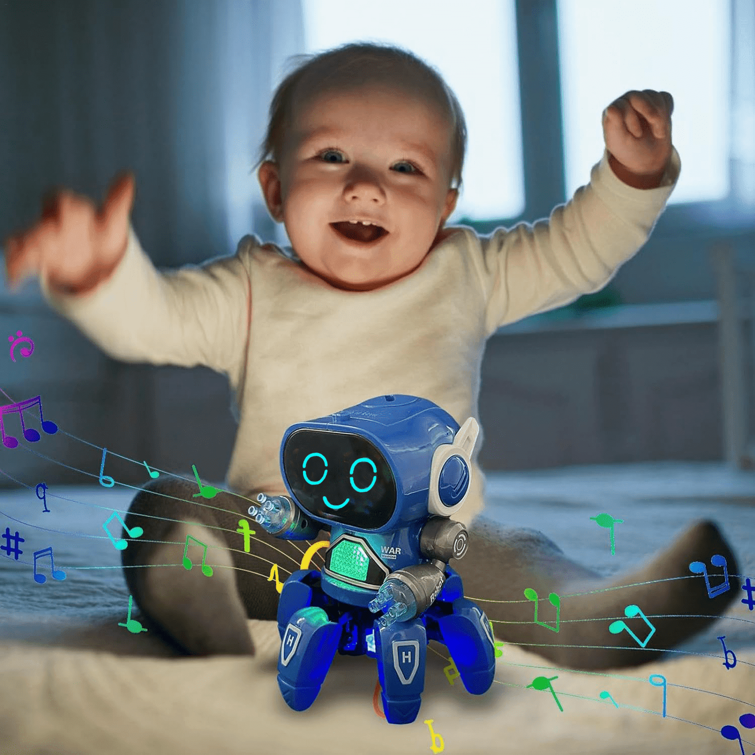 Dancing Six-Claw Robot Toy – Singing, Dancing, Luminous, Swinging Arms, Fun Gift