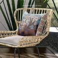 thumbnail image 2 of Amrita Sen Designs  16 x 16 in. Tree Oil Duo Suede Zippered Pillow with Insert - Brown, Blue & Purple, 2 of 4