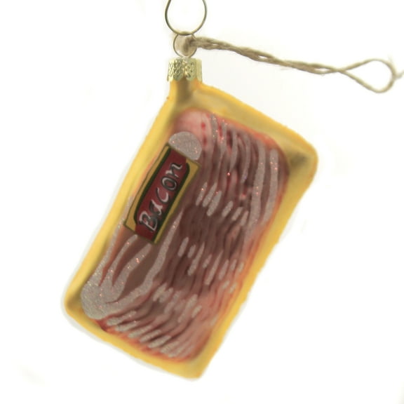Holiday Ornament Deli Bacon Glass Foodie Sizzle Go2823
