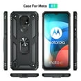 thumbnail image 3 of YEYKX for Motorola Moto E7 6.5-inch Phone Case, Impact Resistant Metal Ring Magnetic Support Kickstand Drop Protector Cover for Motorola Moto E7 6.5-inch,Black,For Motorola Moto E7, 3 of 8