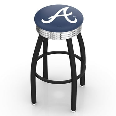 25" L7C3C - Chrome Double Ring DePaul Swivel Bar Stool with 2.5" Ribbed Accent Ring by Holland Bar Stool Company