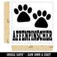 thumbnail image 2 of Affenpinscher Dog Paw Prints Fun Text Self-Inking Rubber Stamp Ink Stamper - Yellow Ink - Small 1 Inch, 2 of 7