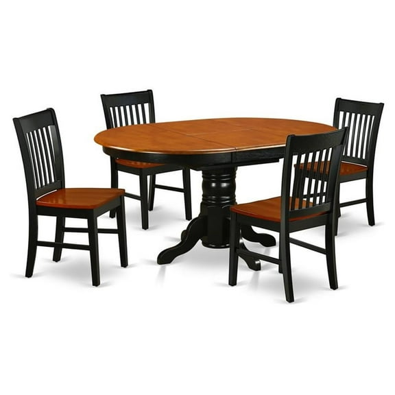 Pemberly Row 5-piece Wood Dining Set in Black/Cherry
