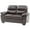 Dark Brown, variant on Pemberly Row Modern / Contemporary Faux Leather Loveseat in Gray