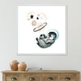 thumbnail image 2 of Designart 'Little Penguin With Planets and Stars I' Farmhouse Framed Canvas Wall Art Print, 2 of 5