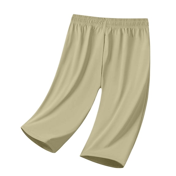 HAiming Capri Sport Pants for Women Plus Size Casual Drawstring Elastic Waist Solid Color with Zip Pockets