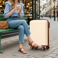 thumbnail image 6 of imerelez 14"/20" 2 pcs/set in ABS Spinner Wheel Luggage, with Combination Lock,14" Cosmetic Case (Beige), 6 of 8