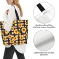 thumbnail image 3 of Fotbe Vintage Black White Plaid Sunflowe Bolsa Tote Estética de Lona con Estampado para Mujer - Bolsa Reutilizable de Hombro Casual para Vacaciones, Compras, Trabajo y Gimnasio, 3 of 8