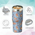 thumbnail image 3 of 30oz Corgi Tumbler with Handle and Flip Straw, Stainless Steel Insulated Cup, Travel Coffee Mug Water Bottle, Birthday Mothers Day Chritmas Gifts for Women Animal Lovers, 3 of 6