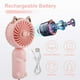 thumbnail image 3 of Portable Handheld Lanyard Fan, Mini Handheld Fan with USB Rechargeable Battery, 3 Speed Powerful Personal Desk Fan, 8-12 Hours Small Makeup Fan, Trave, 3 of 5