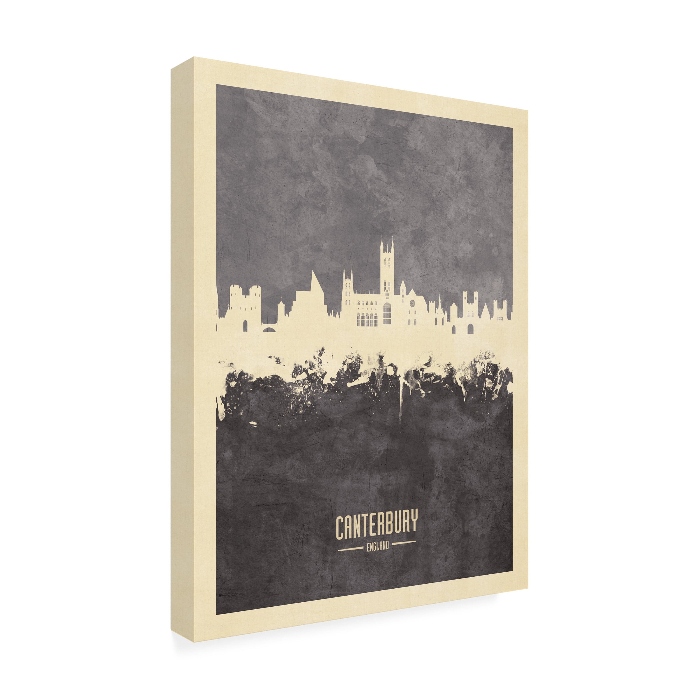 Michael Tompsett 'Canterbury England Skyline Gray' Canvas Art