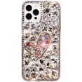 thumbnail image 3 of Glitter Bling Case for iPhone 15 Pro Max,Cute Luxury 3D Heart Crystal Rhinestone Diamond Gems Sparkle Shiny Women Girls Clear Bumper Protective Phone Case for iPhone 15 Pro Max 6.7 inch (Red), 3 of 4