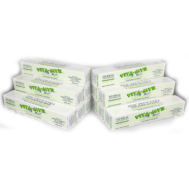 12 Pk VITAMYR Herbal Zinc Plus XTRA Natural Toothpaste Safe
