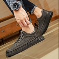 thumbnail image 4 of AUDeals Men Women Height Increasing Leather Sneakers Platform Low Top Chunky Lace Up Walking and Tennis Shoes, 4 of 6