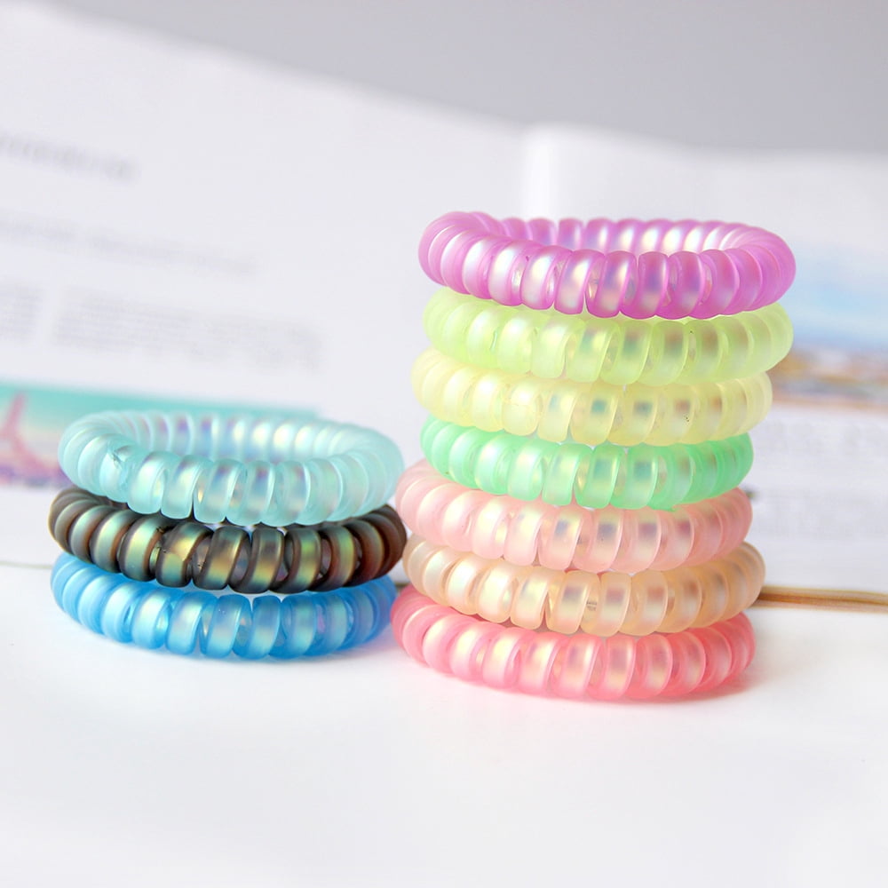 Nogis 10 Pcs Spiral Hair Ties No Crease, Coil Hair Ties, Phone Cord Hair Ties, Hair Coils, Hair Ties for Women