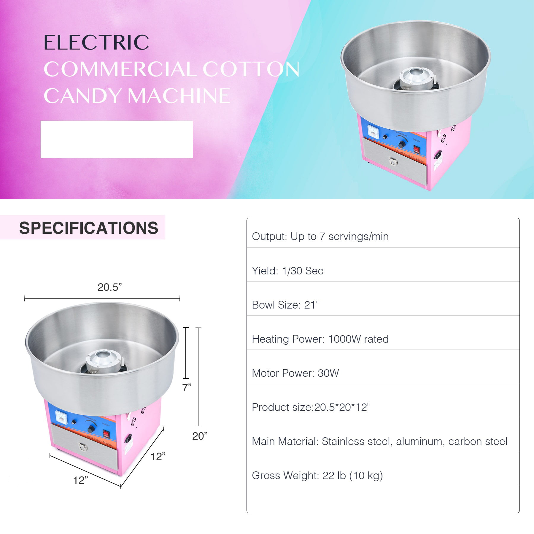 Preenex Cotton Candy Electric Machine for sale online 