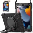 thumbnail image 1 of KOMI for iPad 9th/ 8th/ 7th Generation Case (iPad 10.2 inch Rugged Case 2021/2020/2019) with Screen Protector, Rotating Stand/Pencil Holder/Carrying Shoulder Strap Ring Kickstand Carnival Night-Black, 1 of 5