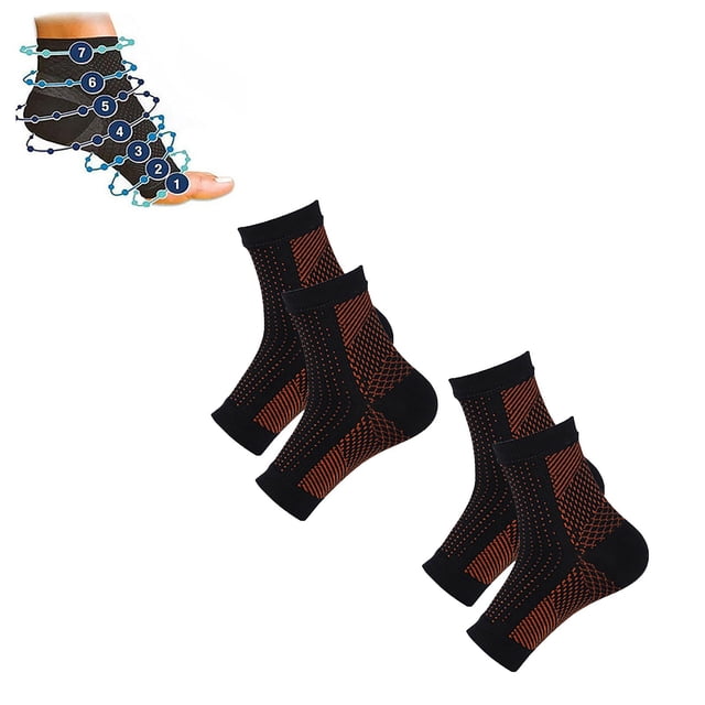 Openpig Clearance Orthopaedic Compression Socks Foot Compression Ankle Support Plantar Fasciitis Socks Grip Socks Football Fitness Socks 2 Pairs