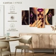 thumbnail image 4 of Elephant Stock Purple Nails Wall Art - Horizontal Multi Panel Canvas - Living Room Wall Decor - Fashion And Beauty Multi Panel - Purple And Beige Decor - 30" x 18", 4 of 4